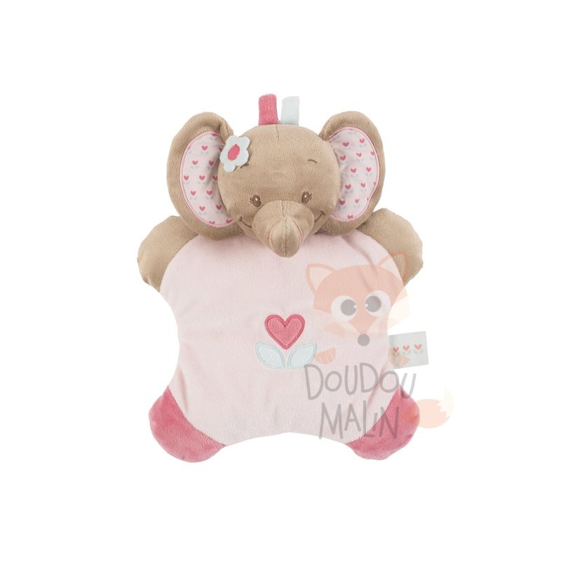  charlotte and rose baby comforter flatsie elephant pink flower 